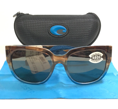 #ad Costa Sunglasses Waterwoman WTW 251 Shiny Wahoo Brown Blue Polarized Mirror 580G