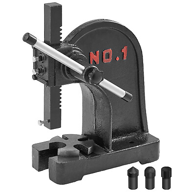 #ad VEVOR Arbor Press 1 Ton Manual Desktop Press Lever Mountable Bearings Cast Iron