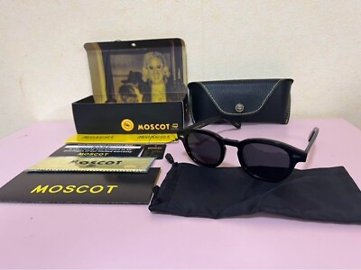 #ad MOSCOT LEMTOSH Sunglasses 49 24 145 COL. BLACK CE Lens GRAY With Case