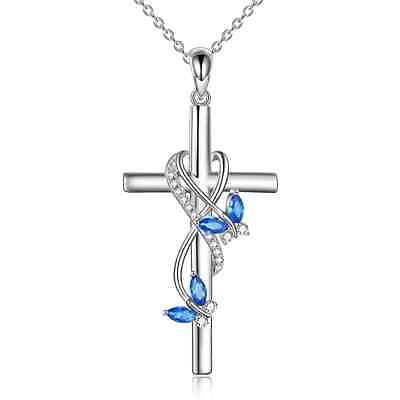 #ad Elegant 925 Sterling Silver Cross Butterfly New Fashion Jewelry Pendant Necklace