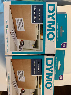 #ad 2 Roll Dymo 2 5 16quot; x 4quot; Large White Shipping Labels 300 Labels Roll 30256