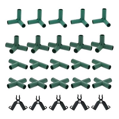 #ad 20 Pieces Greenhouse Frame Connector 0.43 inch Gardening Frame Joints Pole $16.10