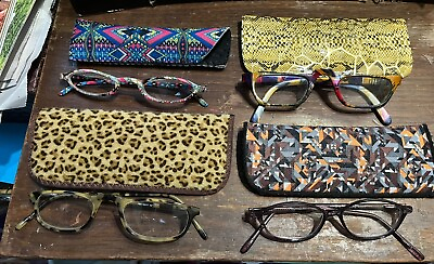 #ad Four Readers W Cases Various Brands Fashion Eyewear Medium Strength Glasses