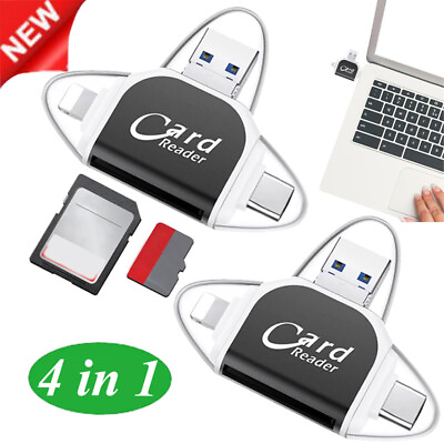 #ad New Multi Port 4 in1 Universal Card Reader Memory Card Reader Multiport Adapter