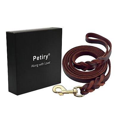 #ad Genuine Leather Dog Leash Braided Heavy Duty LeashSoft and Durable for Smal...