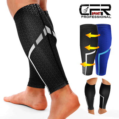 #ad Compression Sleeve Leg Calf Brace Support Socks Sport Gym Pain Relief Men Womens