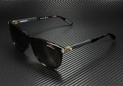 #ad MONTBLANC MB0031S 008 Rectangular Square Havana Brown 57 mm Men#x27;s Sunglasses