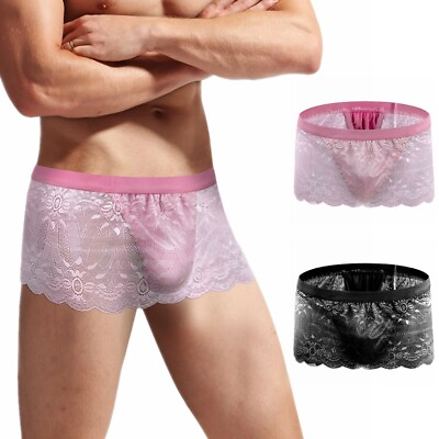 #ad 13 Pack Men#x27;s Sissy Lingerie Crossdressing Lace Lingerie Pleated Underwear