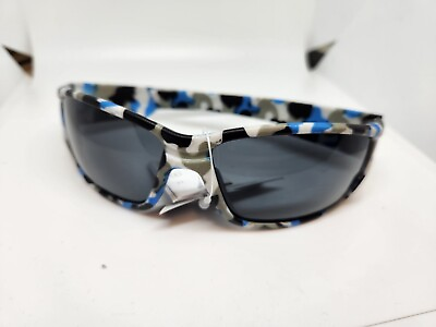 #ad Men#x27;s XSPORTZ Blue Camo Black Lenses Wrap Around Sport Sunglasses UV400