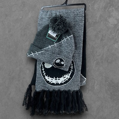 #ad Nightmare Before Christmas Scarf and Hat Gift Set