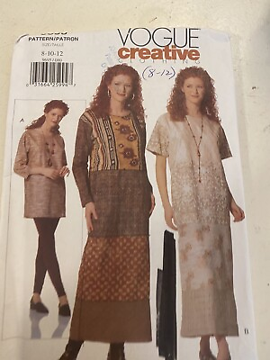#ad Vintage Vogue Creative Clothing 9695 Tunic Dress Leggings pattern uncut 8 10 12