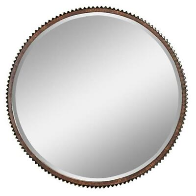#ad Aspire Home Accents 4868 Harrison Rustic Metal Wall Mirror Brown $108.90