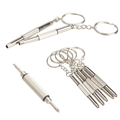 #ad 1x Mini 3 in 1 Screwdriver Keychain Tiny Tool Set Repair Glasses Metal