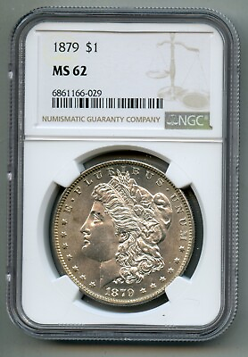 #ad 1879 Morgan Silver Dollar NGC MS 62