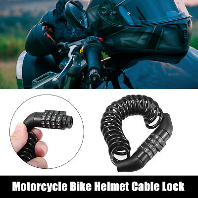 #ad Black Motorcycle Helmet Lock 4 Digit Security Resettable Luggage Pin Lock