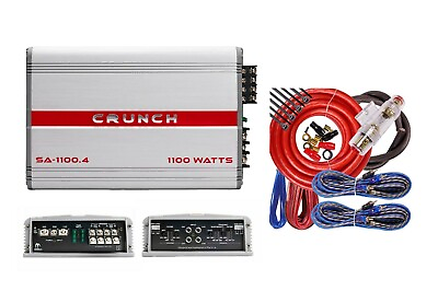 #ad NEW Crunch 1100 Watt 4 Ch. Powerful Car Audio Amplifier SA1100.4I 4 Ch Amp Kit