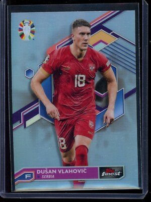 #ad Dusan Vlahovic #72 Refractor 2023 24 Topps Finest Road to EURO Serbia