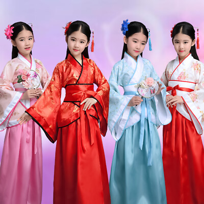 #ad Chinese Traditional Children Hanfu Dance Costumes Stage Dress Dance Costume Gift
