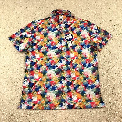 #ad Tailorbyrd Polo Shirt Mens Large Multicolor Print Golf New Performance