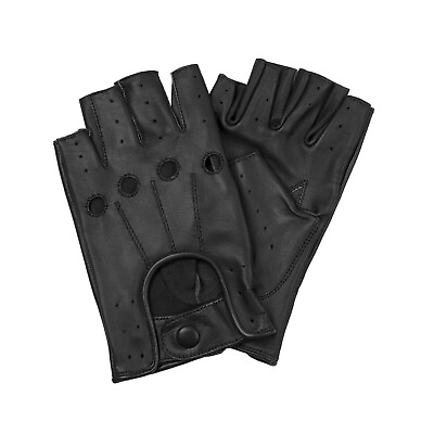 #ad Fingerless 100% Genuine Leather Driving Gloves Chauffer Swift Wears