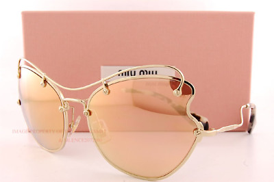 #ad Brand New Miu Miu Sunglasses MU 56RS ZVN6S0 Gold Brown Rose Gold Mirror Women
