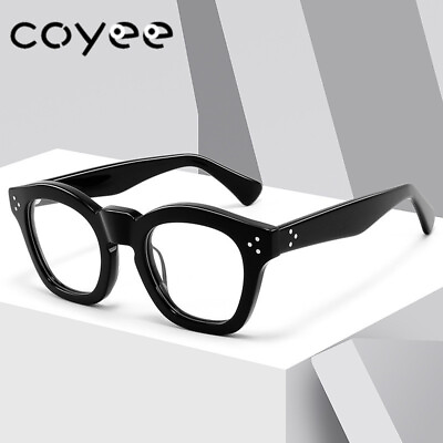 #ad Fashion Thick Acetate Eyeglass Frames Retro Glasses Personality Spectacles Black