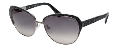 #ad Lanvin Sunglasses Snakeskin Turquoise Blue Silver Grey Gradient SLN035M 0K20 58