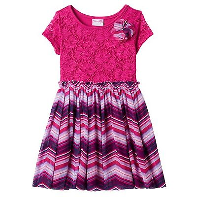 #ad NWT Toddler Girl Baby Nannette Lace Front Patterned Dress 2T