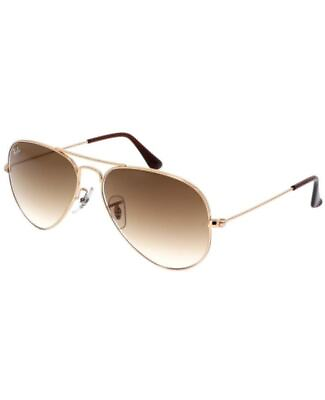 #ad New Ray Ban Aviator Gold Metal Pilot Unisex Sunglasses RB3025 001 51 58 14 $125.00