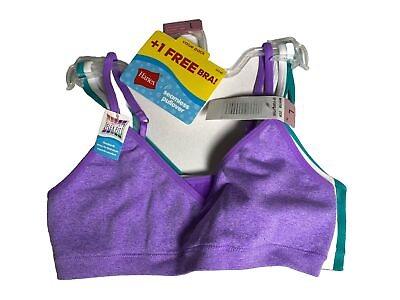 #ad Hanes Pullover Bralette Girls Size Large 10 14 NEW 3 Pack