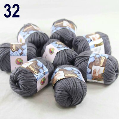 #ad Sale 8 Ballsx50g Super Soft Cotton Chunky Super Bulky Hand Rugs Knitting Yarn 32
