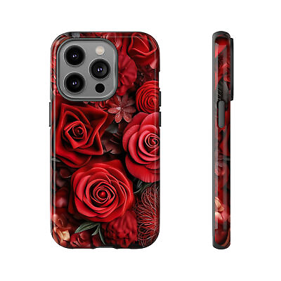 #ad Mothers Day Collection Red Floral Design Phone Case Stylish and Protective