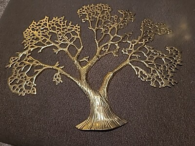 #ad MCM Retro 39quot;Style Brass Copper Tree Of Life Wall Art Sculpture Modern