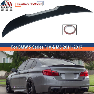 #ad For 11 17 BMW 5 Series F10 F18 528i 550i 535i Gloss Black PSM Style Rear Spoiler