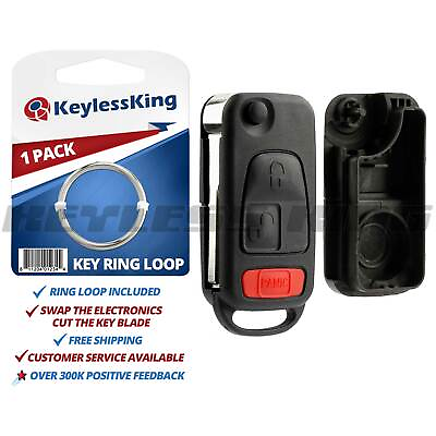#ad New Replacement Keyless Entry Remote Flip Key Fob Control Case Pad Shell