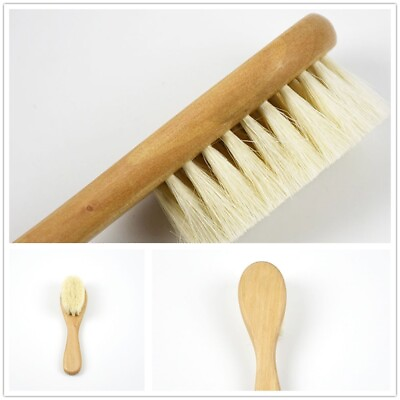#ad Newborn Baby Soft Bristles Scrub Tool Brush Hairbrush Wooden Natural Hair Brush
