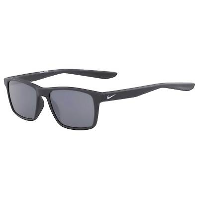 #ad Nike Kids Sunglasses Grey Silver Lens Matte Anthracite Square Frame Whiz 010