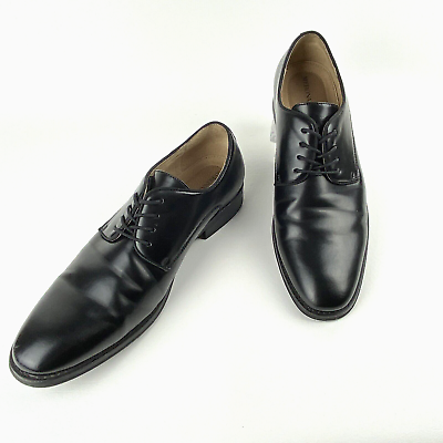 #ad Merona Dress Shoes Men Size 10.5 Black Plain Toe Oxford 17730