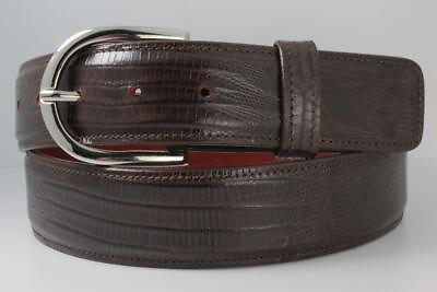 #ad Genuine Handmade Brown Lizard Leather Belt Made in U.S.A