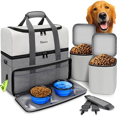 #ad Pet Travel Bags with 2 Extra Large Food Containers 2 Collapsible Dog Bowls