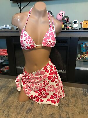 #ad Tropical hawaiin bikini set 3 piece