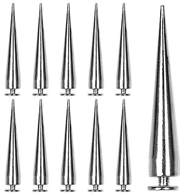 #ad 30PCS 40MM Spike and Studs Silver Cone Spikes Punk Bullet Large Leather