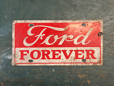 #ad Ford Forever Booster License Plate Steel Racing Muscle Car Truck Mustang Sign