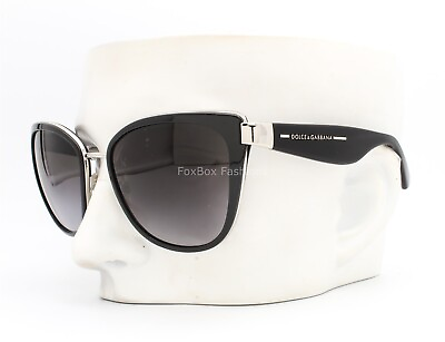 #ad Dolce amp; Gabbana DG 2107 05 8G Sunglasses Polished Black on Silver Violet Grad