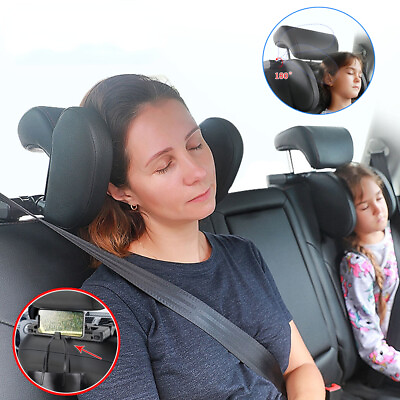 #ad Car Seat Headrest Adjustable Head Support U Shaped Travel Sleeping Cushion