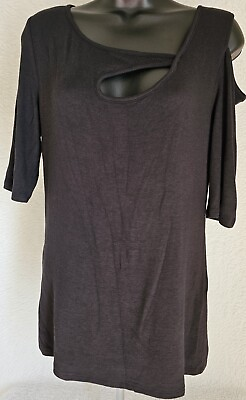#ad Gold Ray Womens Shirt Top Blouse Size L Black