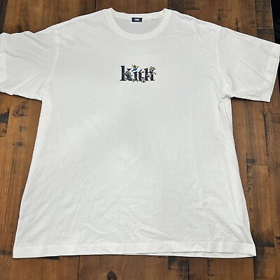 #ad Kith Shirt Mens 2XL White Logo Art Hummingbird Art Floral Vintage Authentic