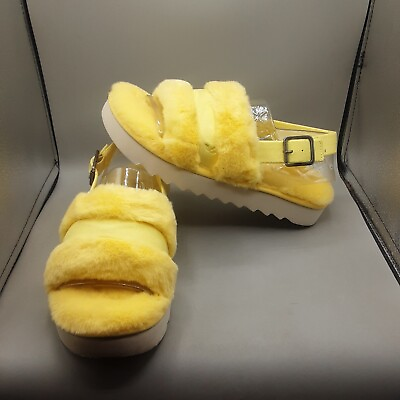 #ad Koolaburra By UGG Fuzz D Out Women#x27;s Sandals 9M Yellow Slippers 2