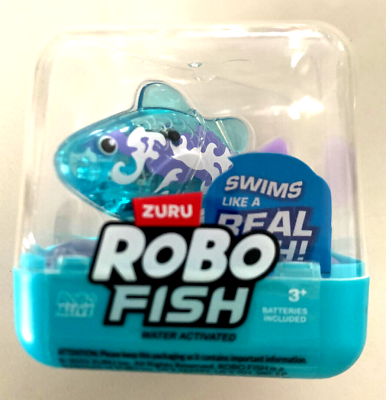 #ad Zuru ROBO FISH Alive Teal Color Changing Water Activated Swimming Fish Toy New