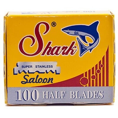 #ad Shark Super Stainless Half Blades for Barber Razors 100 count